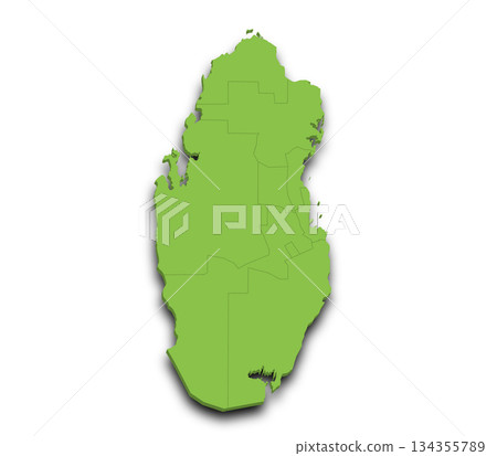 Qatar map, 3d Map of Qatar country with color. State of Qatar, Middle East Qatar map, 3d Map of Qatar country with color. State of Qatar, Middle East 134355789