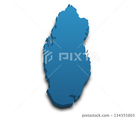 Qatar map, 3d Map of Qatar country with color. State of Qatar, Middle East 134355803