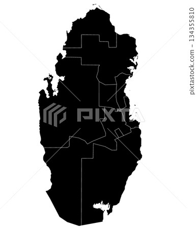 Qatar map, High detailed illustration map - outline Qatar map 134355810