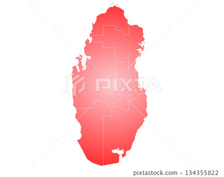Qatar map, Qatar administrative map. municipality map of Qatar, blank Map, empty map of Qatar 134355822
