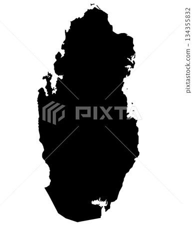 Qatar map, High detailed illustration map - outline Qatar map 134355832