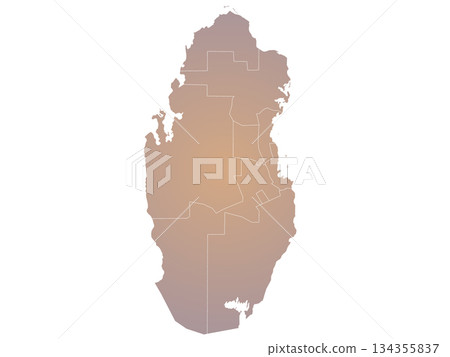 Qatar map, Qatar administrative map. municipality map of Qatar, blank Map, empty map of Qatar 134355837