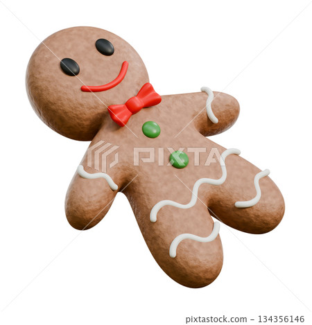 Gingerbread man Laying 3D 134356146