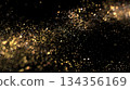 Golden Sparkle Bokeh Stream Over Dark Background for Festive, Luxury, and Glamorous Imagery 134356169
