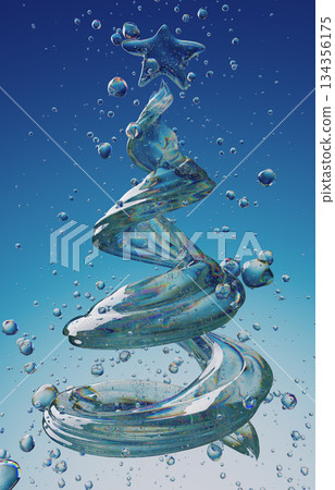 Crystal Spiral Christmas Tree Underwater With Bubbles, Star Topper, And Oceanic Blue Glow Crystal Spiral Christmas Tree Underwater With Bubbles, Star Topper, And Oceanic Blue Glow 134356175