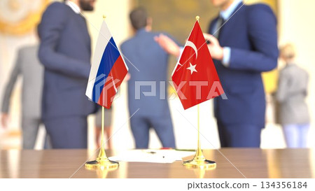 Russia and Turkey regional power talks, 3D rendering Russia and Turkey regional power talks, 3D rendering 134356184