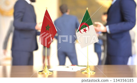 Morocco and Algeria regional rivalry and dialogue, 3D rendering Morocco and Algeria regional rivalry and dialogue, 3D rendering 134356185
