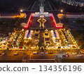 Christmas market in Berlin. Aerial Shot of Weihnachtsmark on Charlottenburg Palace. Winter Holidays in Berlin, Germany. 134356196