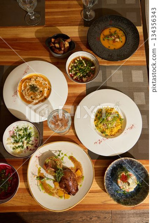 Enjoy a Gourmet Dining Experience with a variety of exquisite dishes by talented chefs 134356343