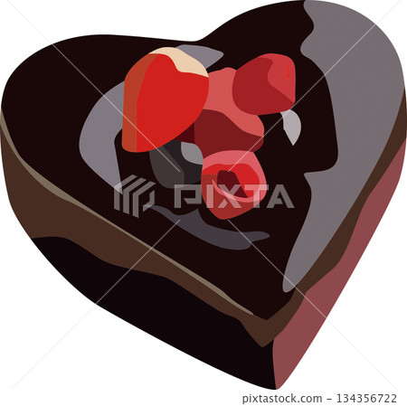 情人節的巧克力蛋糕 134356722