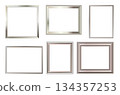 Silver realistic picture frame vector illustration set 134357253
