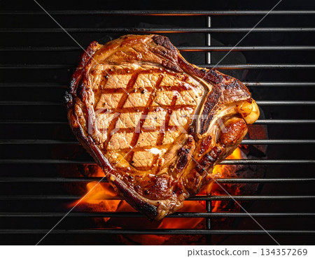 BBQ charcoal grilled meat 134357269
