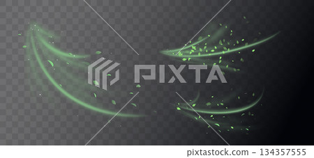 Green swirl elements Green swirl elements 134357555
