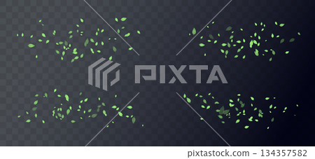 Green leaves pattern 134357582