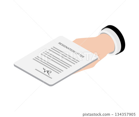 Handing Over Resignation Letter to quit a job 134357905
