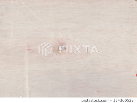 Pale White Plywood Texture Surface Abstract Background Showing Fine Vertical Grain Structure and Knot Defect 134360522