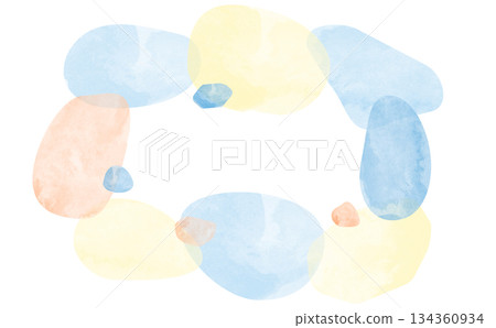 夏季彩色水彩圓點框架(無文字) 夏季彩色水彩圓點框架(無文字) 134360934