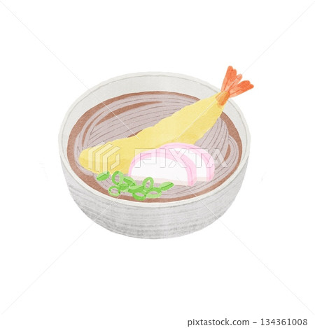 Illustration of New Year's Eve soba 134361008