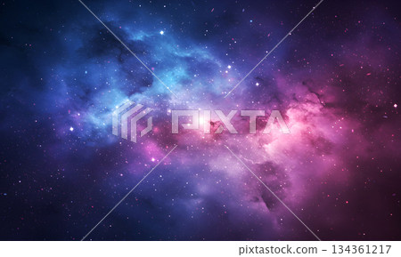Colorful Nebula in Deep Space with Shining Stars 134361217