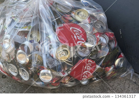 Empty cans Recycle Recyclable waste Empty cans Recycle Recyclable waste 134361317