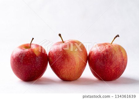 Red apple fruit (Gala apple) on white background Red apple fruit (Gala apple) on white background 134361639