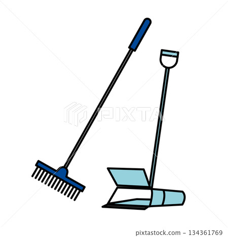 Stock Illustration: Simple illustration of a commercial cleaning tool set 134361769
