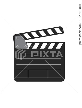 Movie clapperboard on white stock illustration Movie clapperboard on white stock illustration 134361801