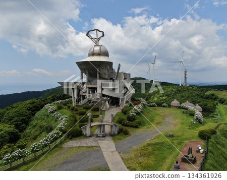 從空中俯瞰鹿屋市喜北宇和場公園內的喜北天殿 從空中俯瞰鹿屋市喜北宇和場公園內的喜北天殿 134361926