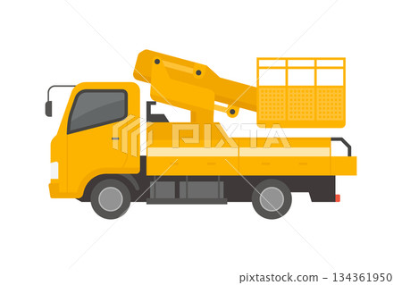 Aerial work platform, flat illustration Aerial work platform, flat illustration 134361950
