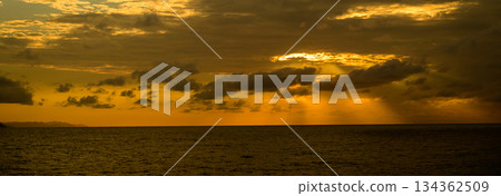 Dramatic sunset sea and sky 134362509