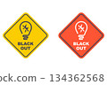 Blackout icon, yellow sticker. 134362568