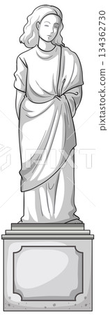 Classical Marble Statue of Woman on Pedestal 134362730