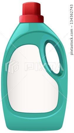 Plastic Detergent Bottle with Red Cap Vector Illustration Plastic Detergent Bottle with Red Cap Vector Illustration 134362743