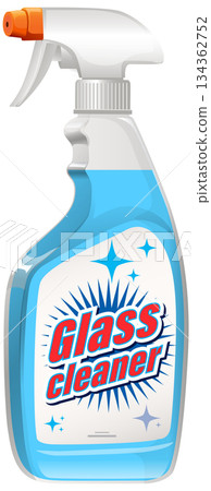 Blue Glass Cleaner Spray Bottle Vector Illustration Blue Glass Cleaner Spray Bottle Vector Illustration 134362752