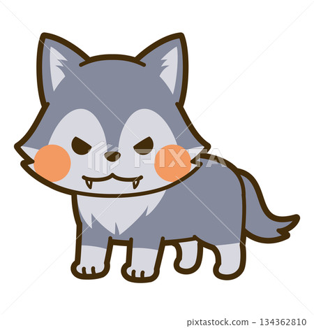 可愛的狼插圖 134362810