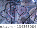 Blue Mosque ceiling in Istanbul, Turkey 134363084