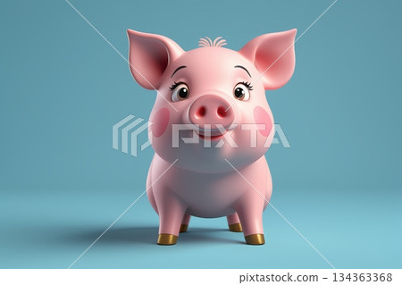 卡通小猪形象素材 134363368