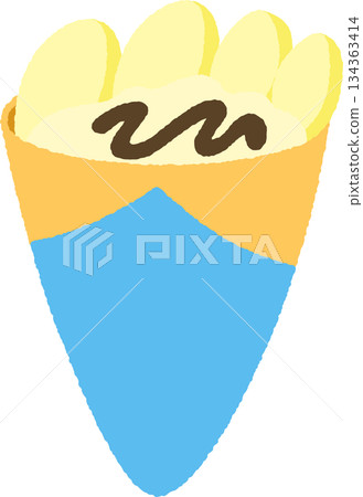 Hand-drawn food icon illustration: Crepe 134363414
