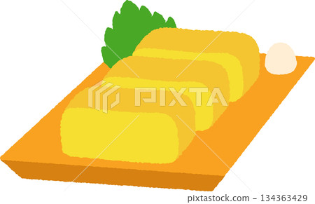 手繪食物圖示插圖:捲蛋 手繪食物圖示插圖:捲蛋 134363429