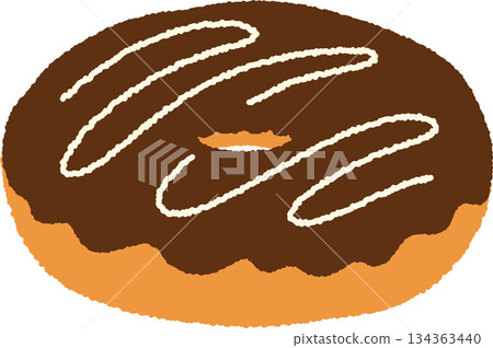 Hand-drawn food icon illustration: Donut Hand-drawn food icon illustration: Donut 134363440