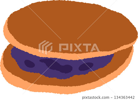 手繪食物圖示插圖:銅鑼燒 手繪食物圖示插圖:銅鑼燒 134363442