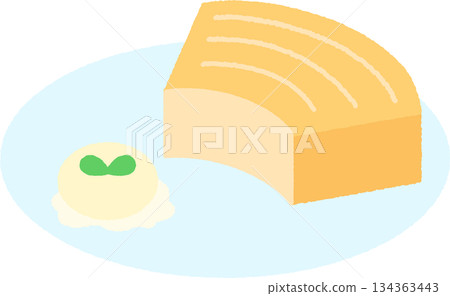 Hand-drawn food icon illustration: Baumkuchen 134363443