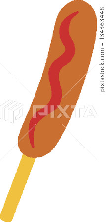 手繪食物圖示插圖：法蘭克福 134363448