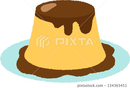 Hand-drawn food icon illustration: Pudding 134363451