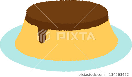 手繪食物圖示插圖:布丁 手繪食物圖示插圖:布丁 134363452