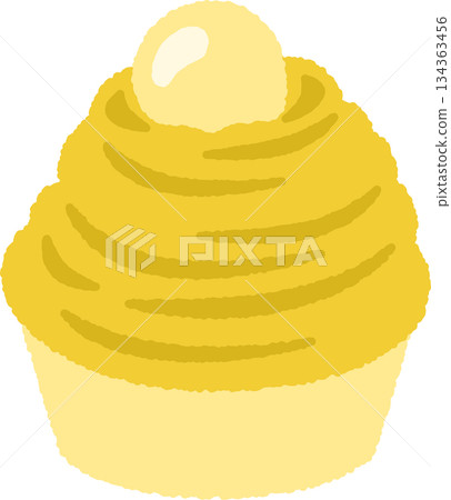 Hand-drawn food icon illustration: Mont Blanc Hand-drawn food icon illustration: Mont Blanc 134363456