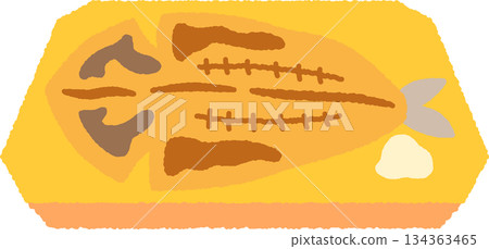 Hand-drawn food icon illustration: Grilled fish Hand-drawn food icon illustration: Grilled fish 134363465