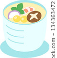 Hand-drawn food icon illustration: Chawanmushi 134363472
