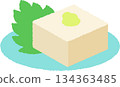 Hand-drawn food icon illustration: Tofu 134363485