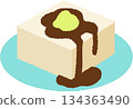 Hand-drawn food icon illustration: cold tofu 134363490